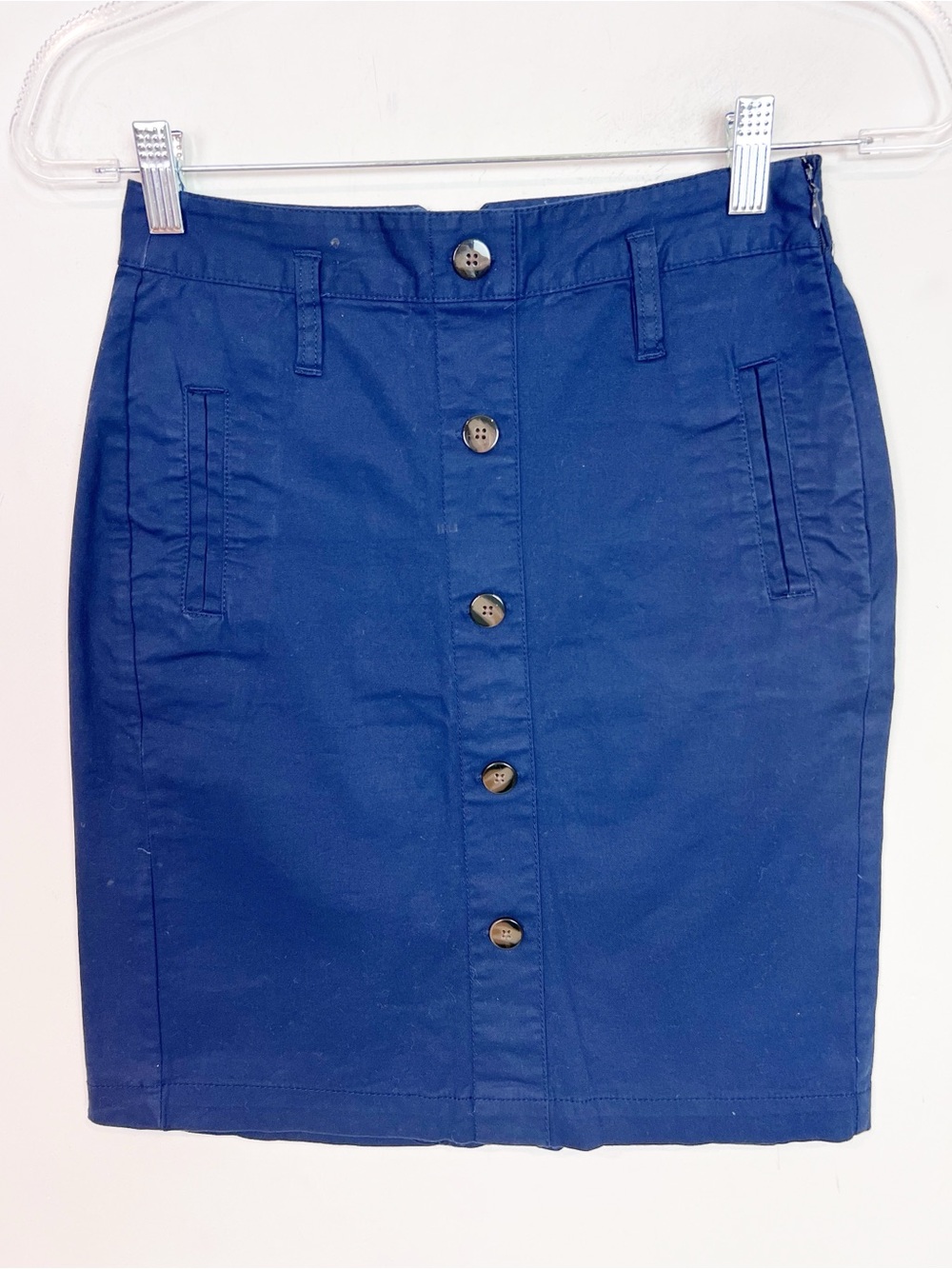 OLD NAVY NAVY BLUE BUTTON FRONT PENCIL SKIRT WOMENS SZ 0
